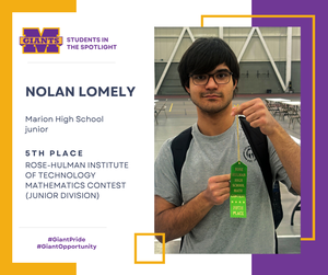 promo graphic - Rose-Hulman Math Contest - MHS's Nolan Lomely 5th place junior division