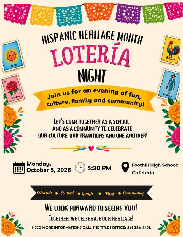 Loteria English flyer