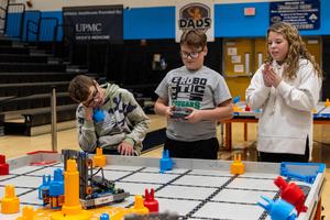 Students compete in the robotics competition
