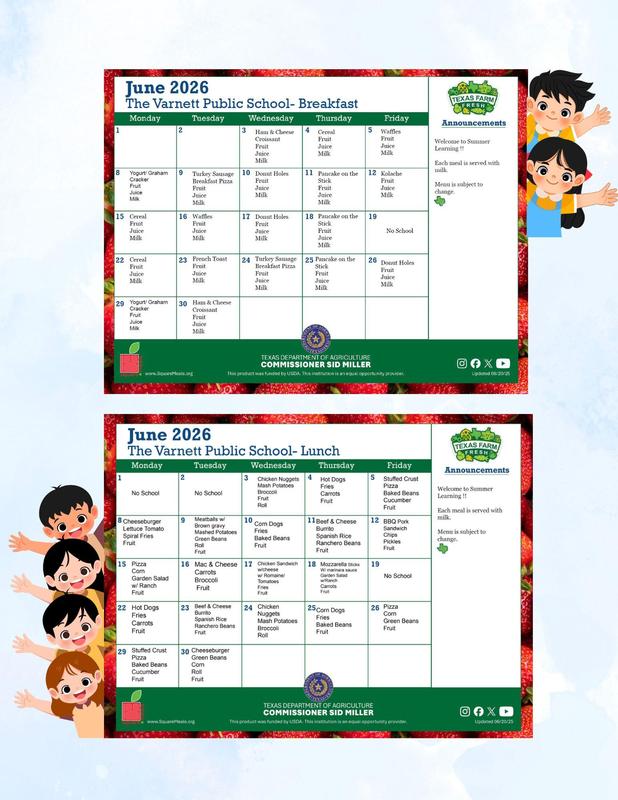 Summer Meals Menus 2026! / ¡Menús de comidas de verano 2026! Featured Photo
