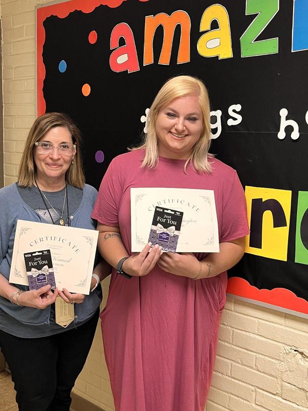 Ms. Norwood – Kindergarten Teacher of the Month Ms. Arrington – Computer Lab Staff of the Month