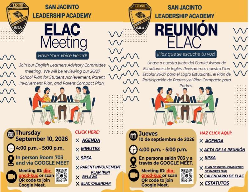 ELAC Flyer Meeting #2