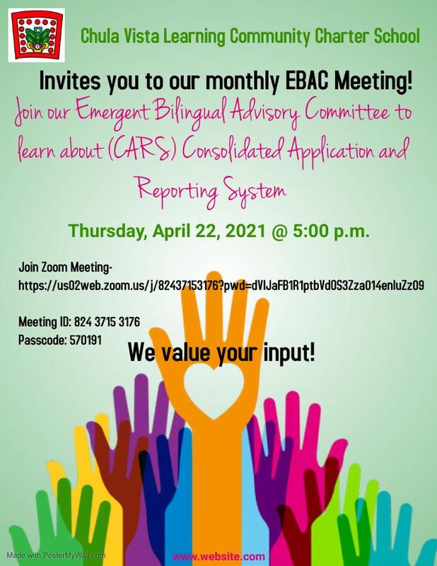 CVLCC INVITES YOU TO OUR MONTHLY EBAC MEETING! Featured Photo