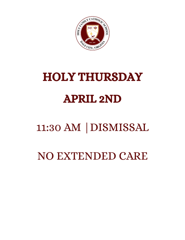 Holy Thursday Early Dismissal Featured Photo