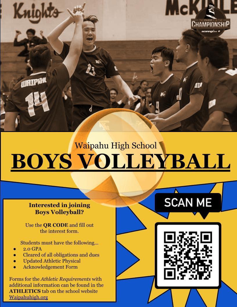 Boys Volleyball Interest Flyer