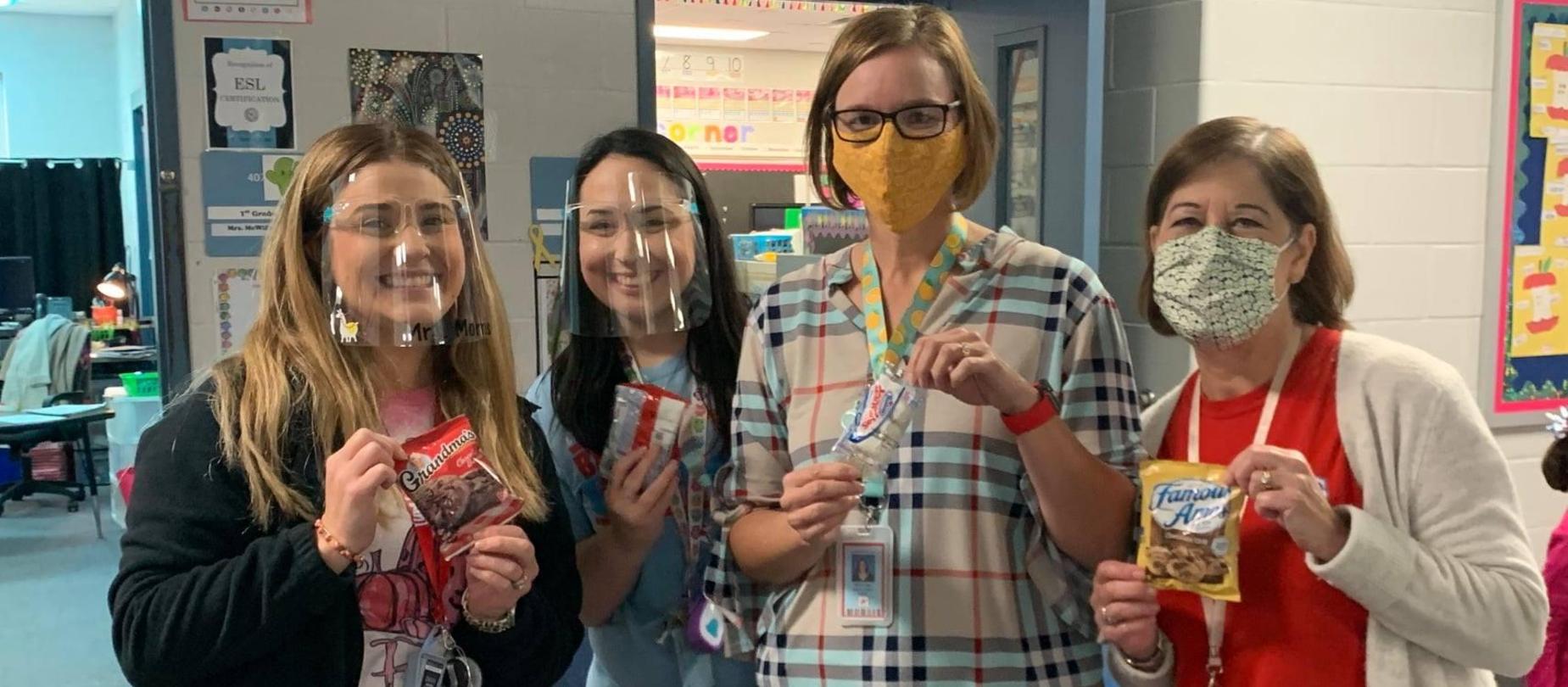 Teachers and snack wagon