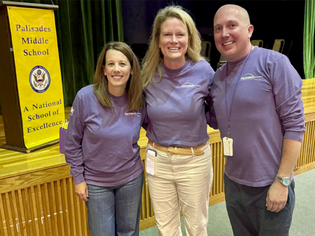 Dr. O'Connell, Dr. Donnelly and Suzanne Dailey (Keynote Speaker) at Opening Day for the school district.