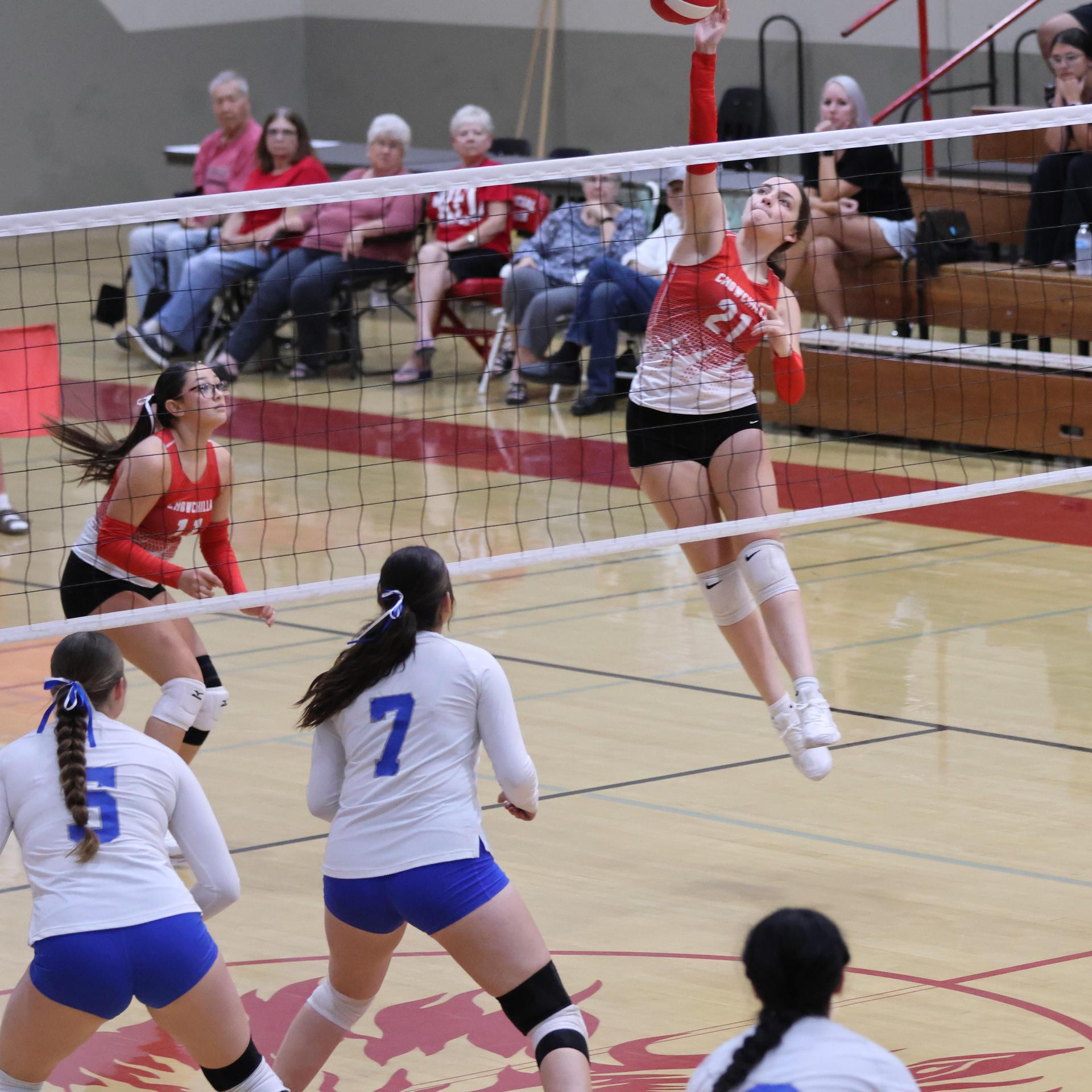 Varsity girls Volleyball playing vs. Madera 2