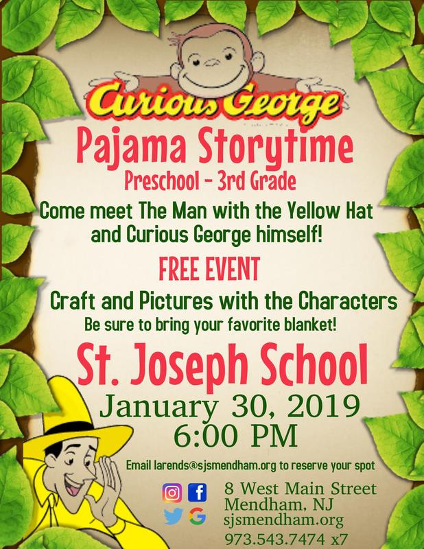 SJS Hosts Curious George Pajama Storytime Featured Photo