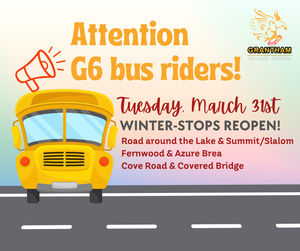 G6 winter stops reopen March 31st!