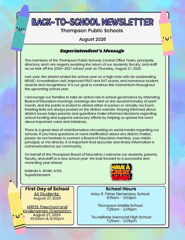 Back - To - School Newsletter