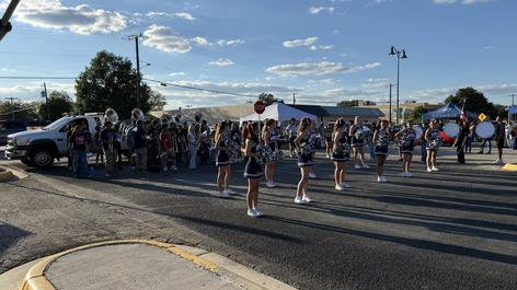 Band and JV Cheerleaders performing at National Night Out.