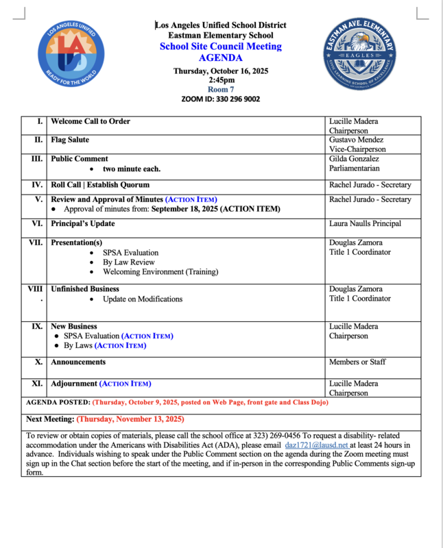 SSC Agenda English