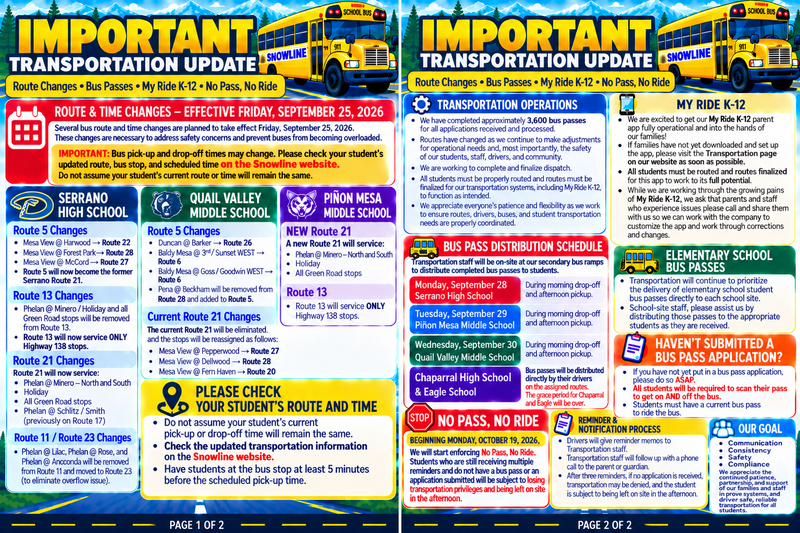 Transportation Updates Featured Photo