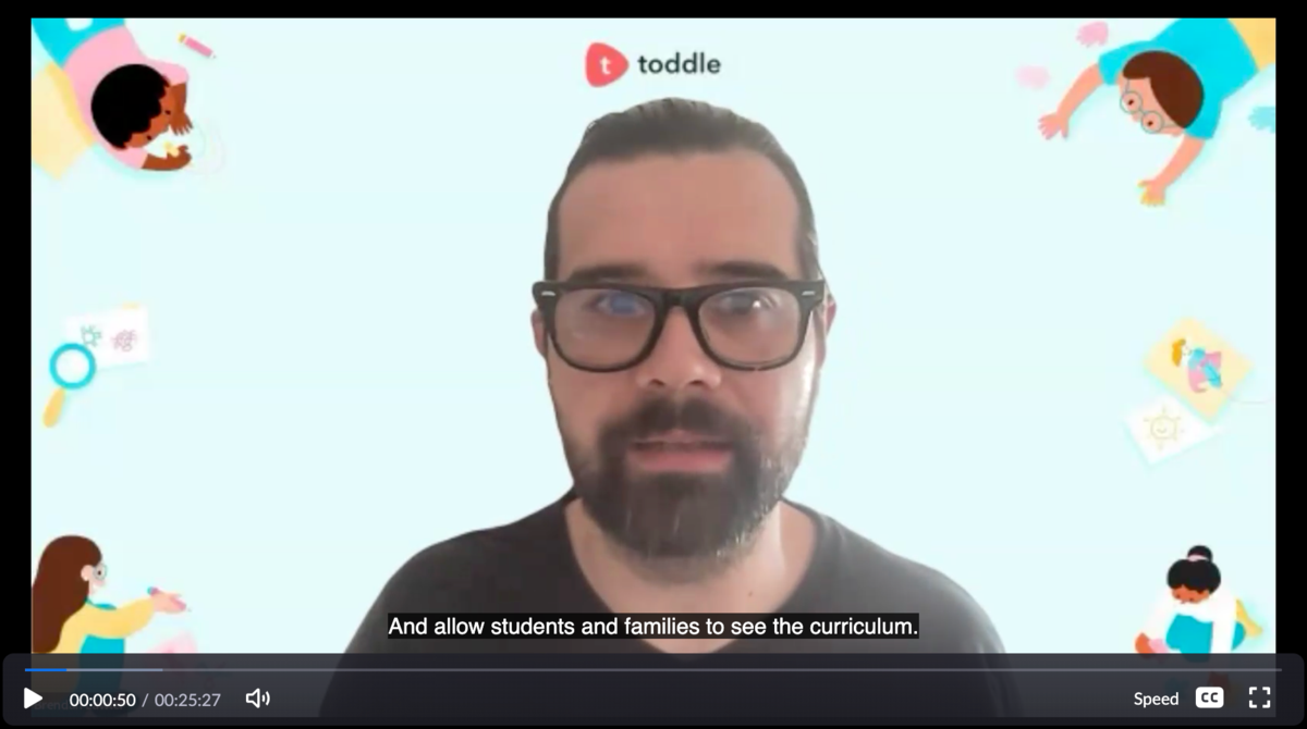 Video of a man discussing a platform for student and family curriculum access.