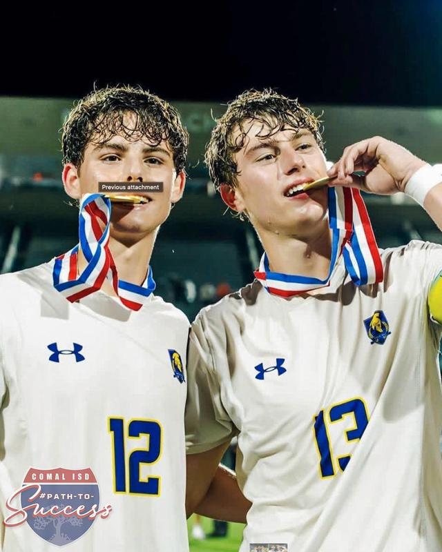 - Pieper High School Seniors Parker and Cooper Adkins after winning the 5A Boys Soccer State Championship.