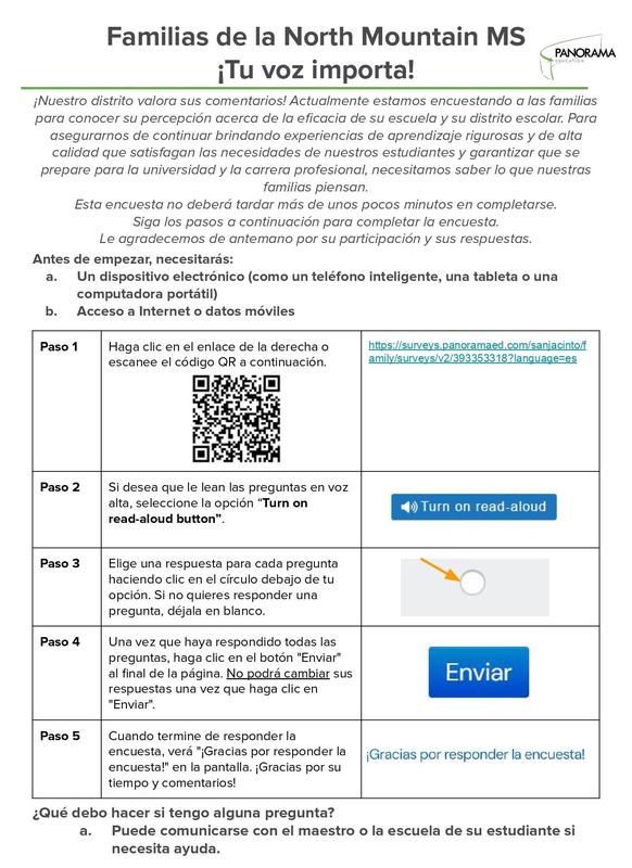 Parent Survey Flyer (Spanish)