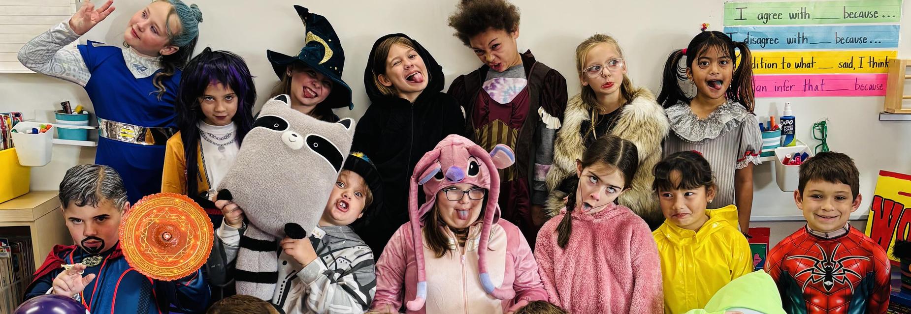 Mrs. Parker's class ready for some tricks after some treats!