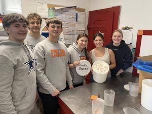 Students pose with their contest-winning ice cream