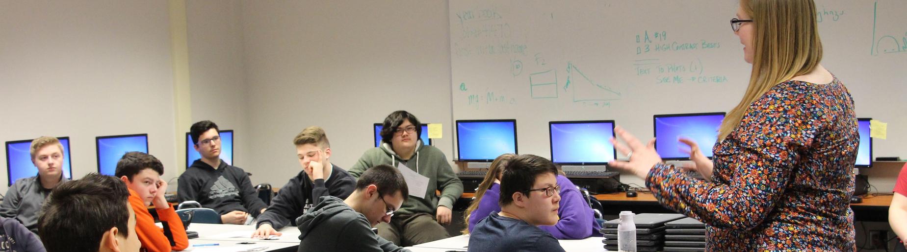 students with an outside speaker