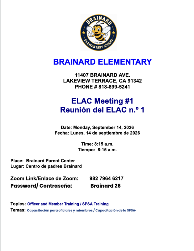 9-14-26 @ 8:15am ELAC Flyer