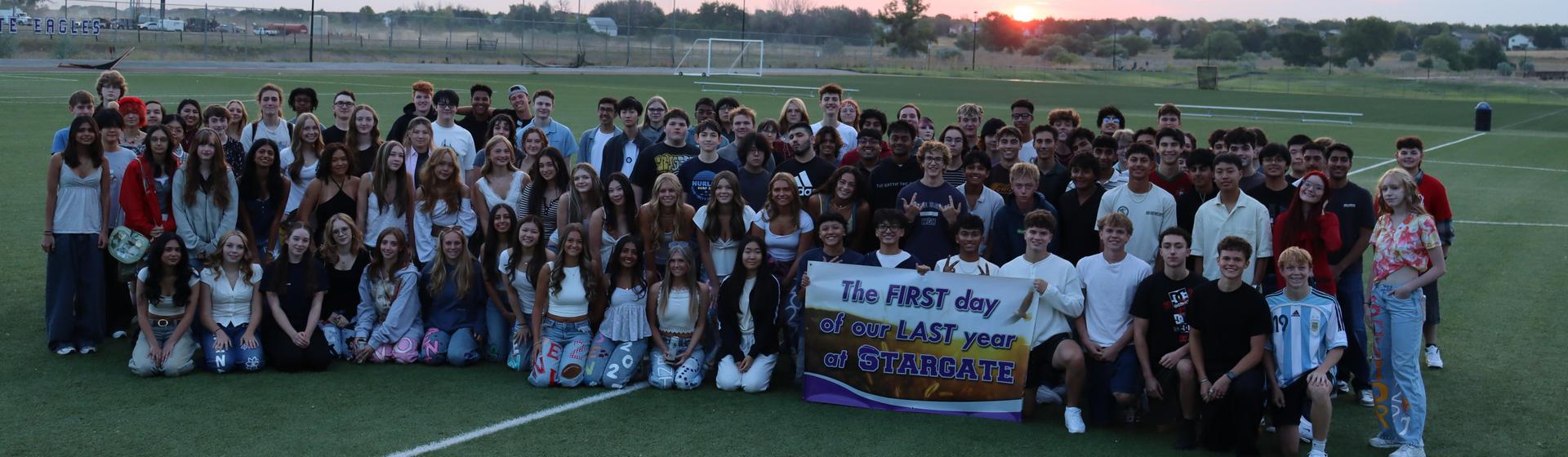 Class of 2027 seniors at senior sunrise