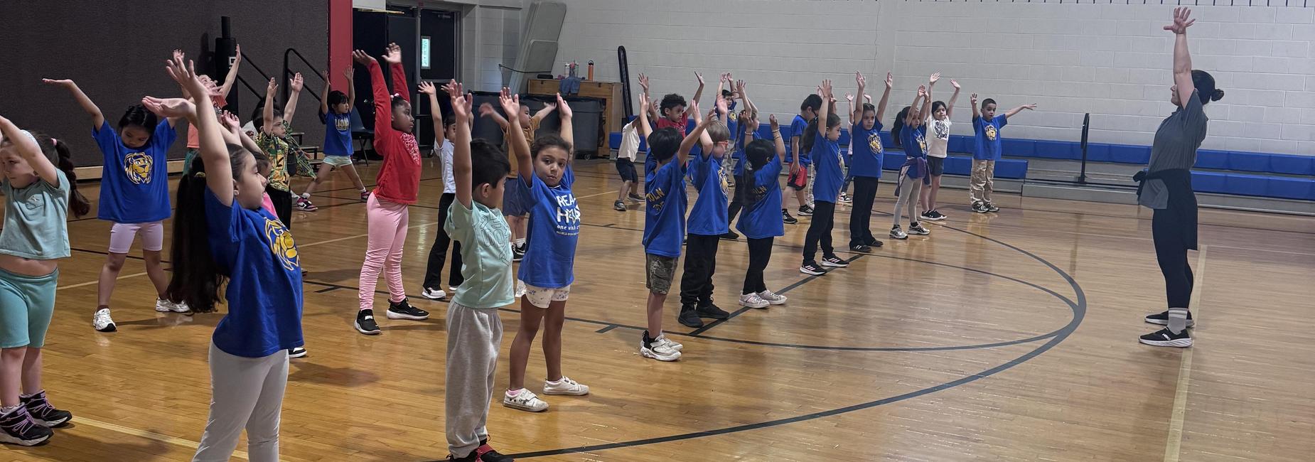 Yoga for our kindergarten students during SEL day.