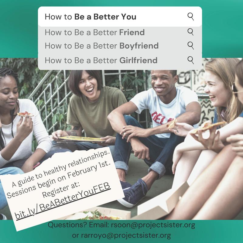 A guide to healthy relationships. Sessions begin on February 1st.