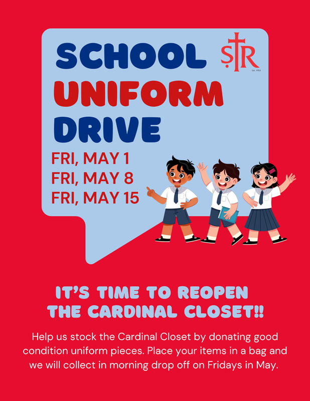 School Uniform Drive - Fridays in May