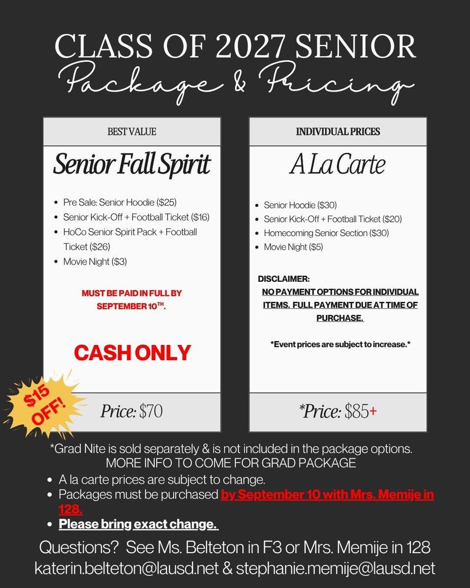 Fall Spirit Package Flyer