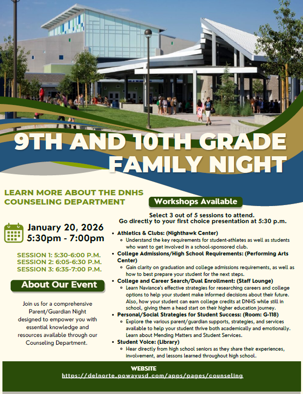 9-10th Grade Family Night Flyer
