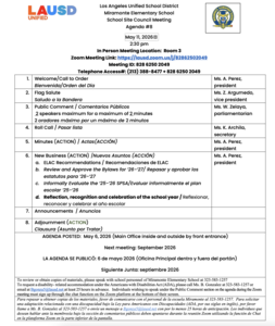 Agenda