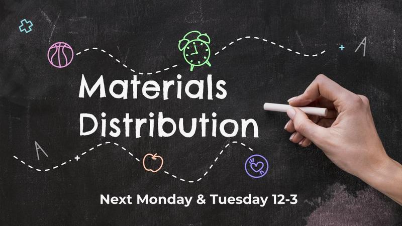 Materials Distribution September 28 & 29 Featured Photo