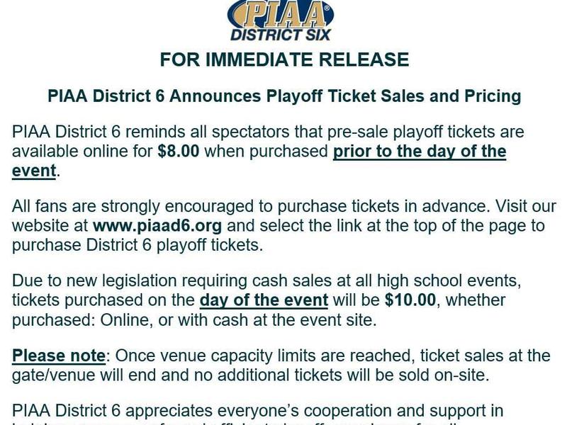 PIAA Ticket Sales and Pricing