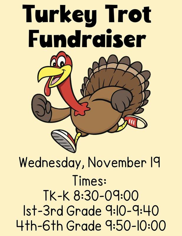 Flyer for the Turkey Trot fundraiser; all details are provided in the text below.