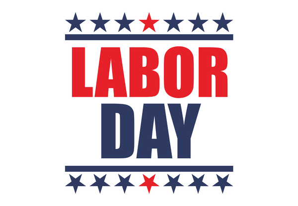 patriotic text that reads labor day