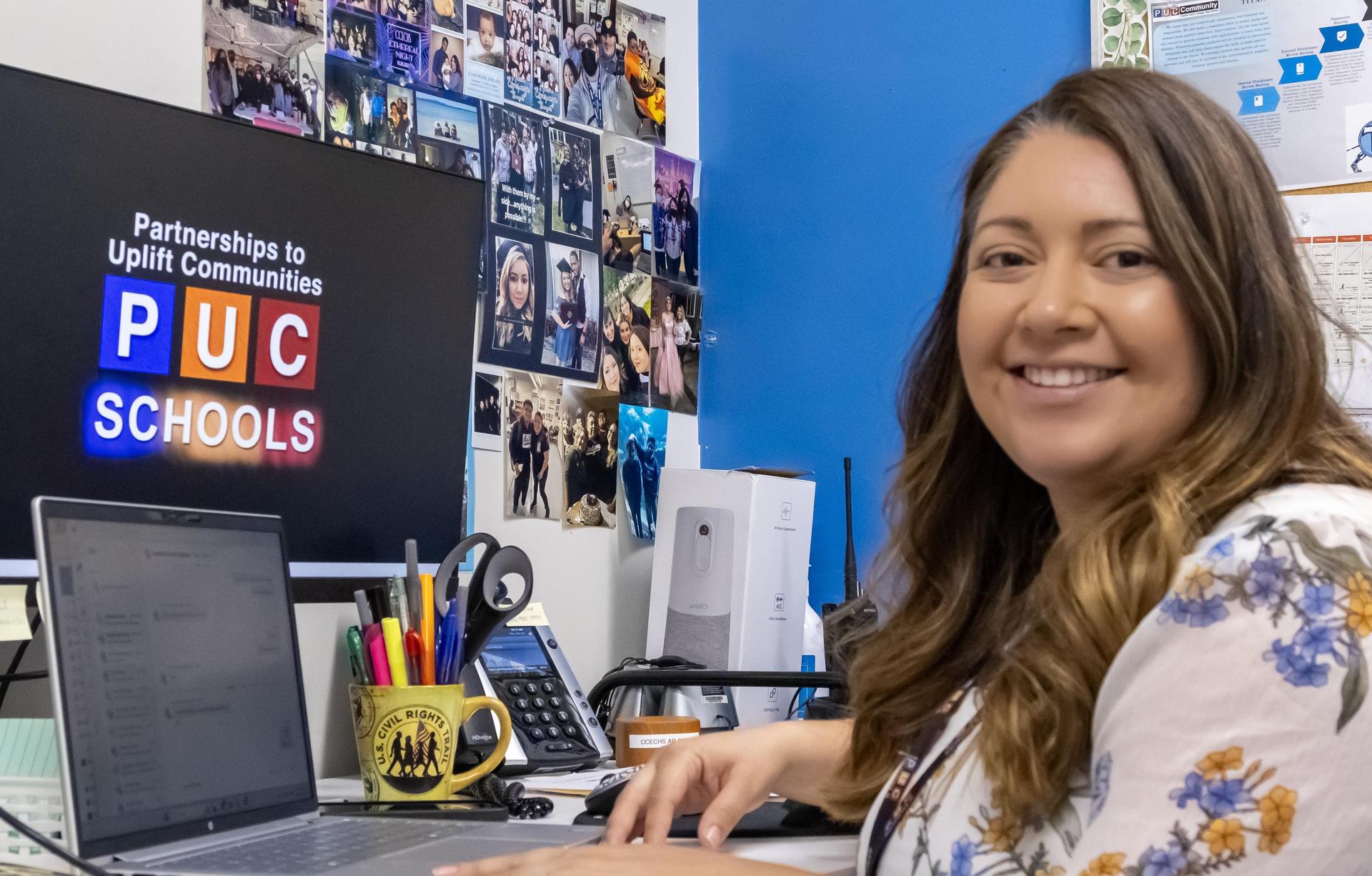 Juliana at desk