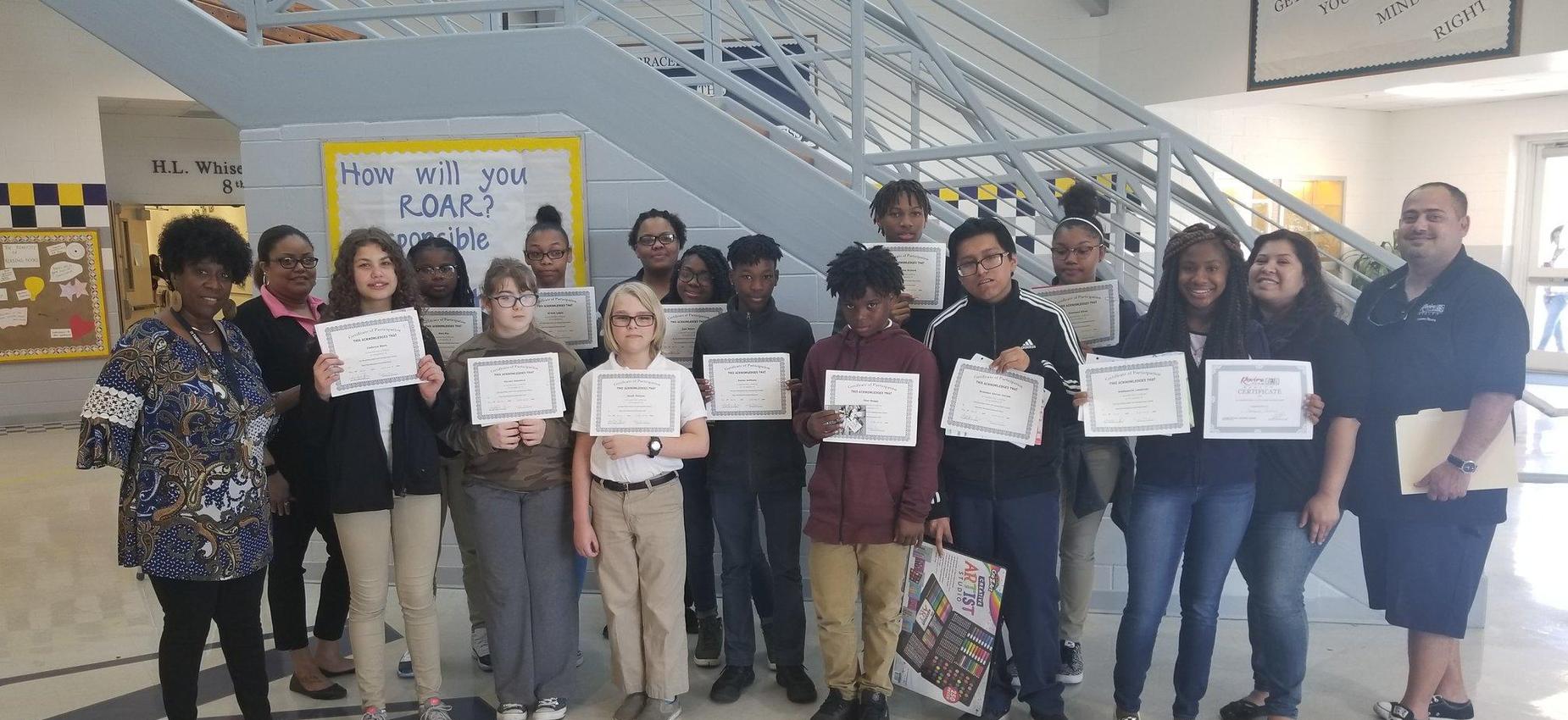 students with certificates