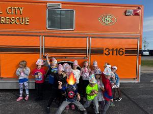 Kindergarten learning fire safety