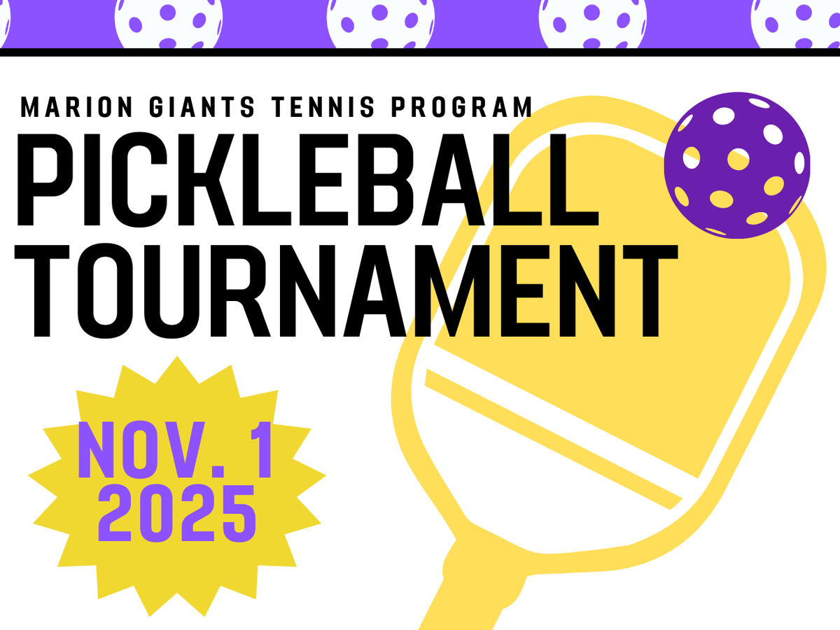 flier - MHS tennis fundraiser - pickleball tournament - November 2025