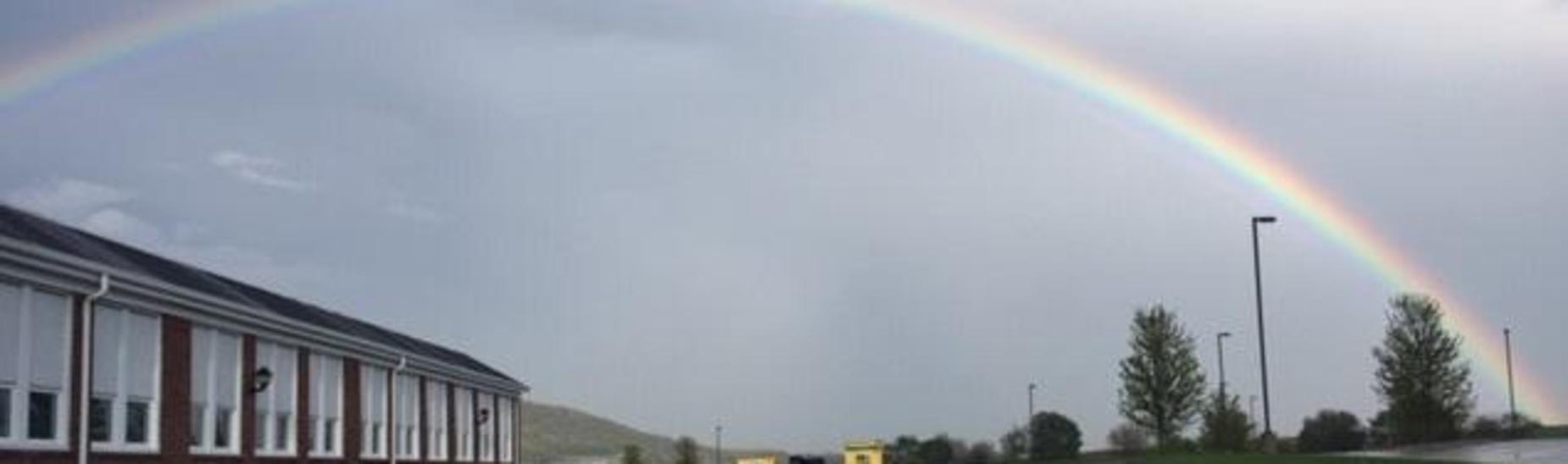 Rainbow over the Administration Building.