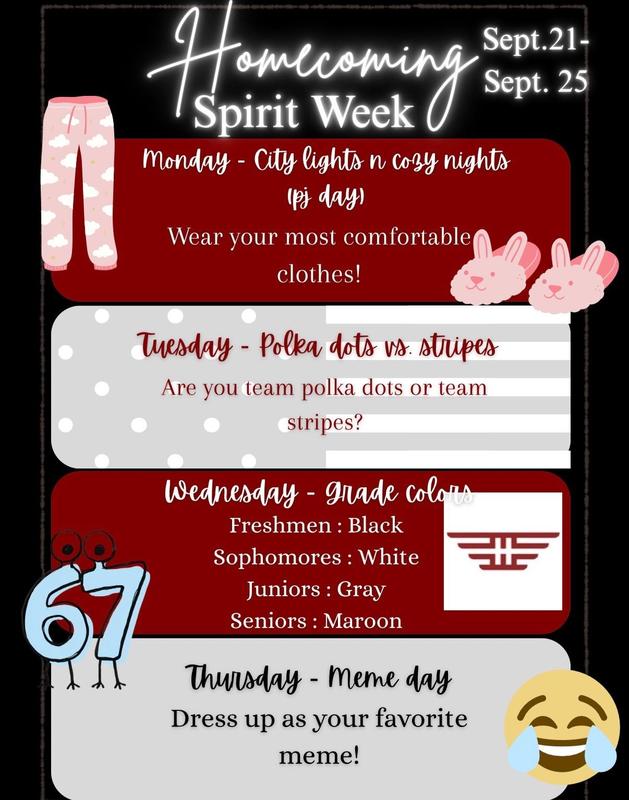 Homecoming Sirit Week flyer