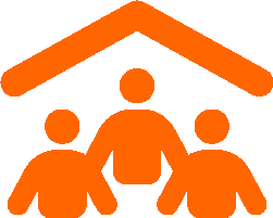 people under roof icon