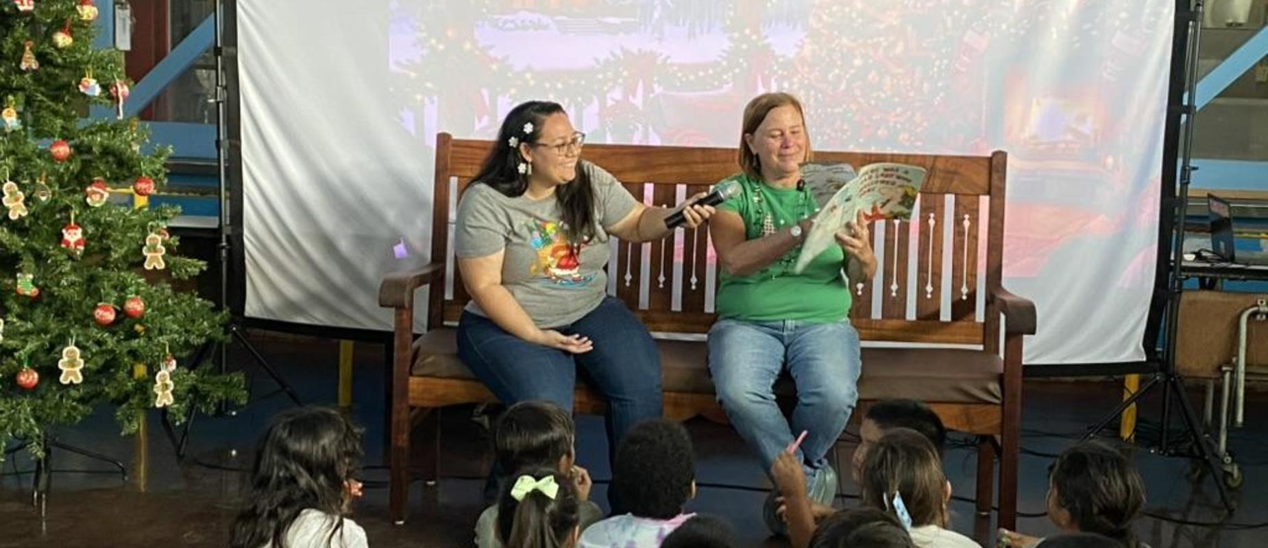 Stories in front of the (virtual) fire with Ms. Kainoa and Mrs. O'Donnell