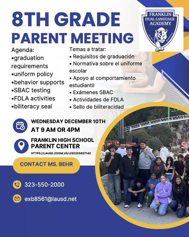 8th Grade Parent Meeting