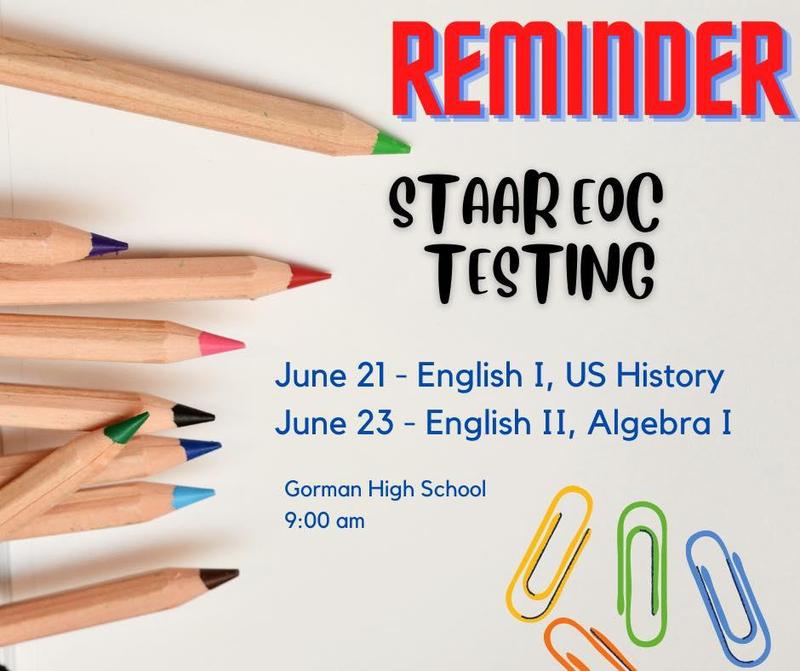 REMINDER STAAR TESTING Featured Photo