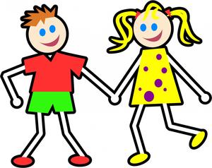 clipart image of two students holding hands