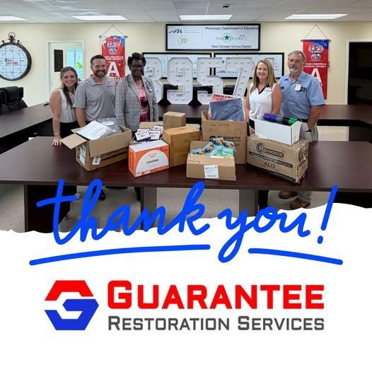 Sending a great big Pirate thank you to Guarantee Restoration Service of Gulfport for the donation of school supplies! #39571 #meansmorehere