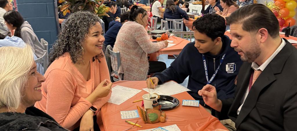 Principal Michael Abbato interacting with parents