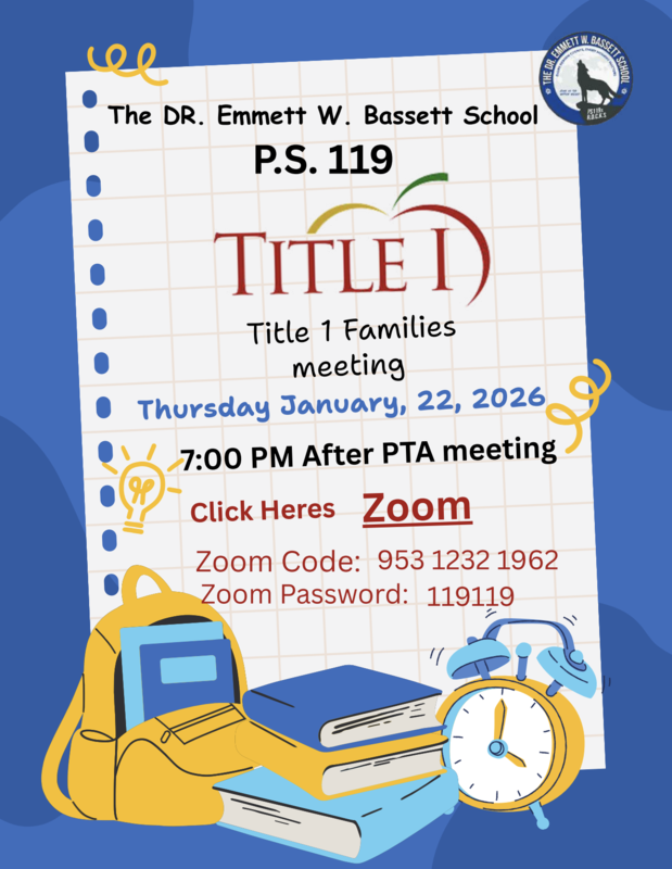 Title 1 Families Meeting January 22 2026 Flyer